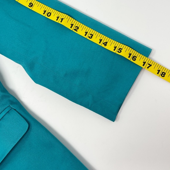 WHBM Teal 3/4 Sleeve Classic Lined Blazer Size 00 - Picture 9 of 12